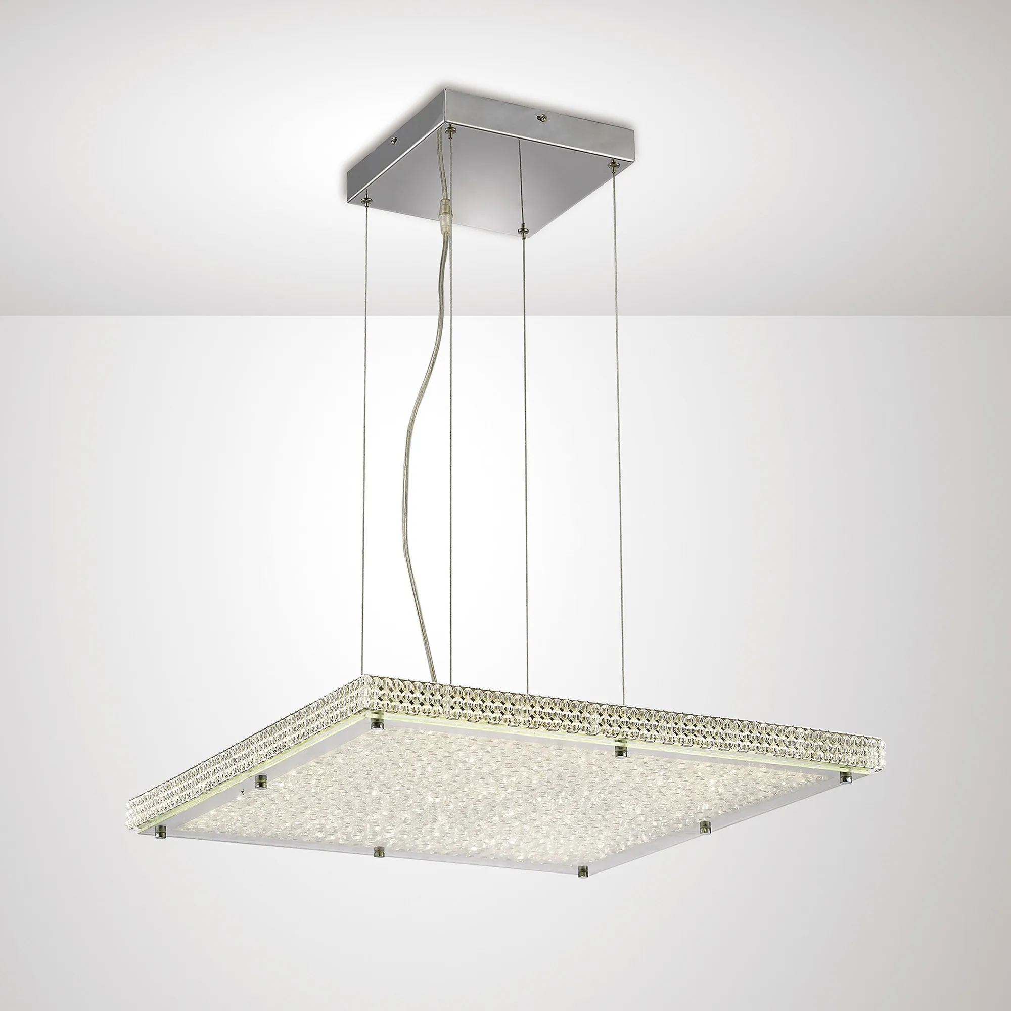 Amelia Crystal Ceiling Lights Diyas Ringed & Square Crystal Fittings